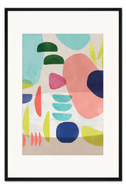 Gerahmter Kunstdruck Organische mutige Formen