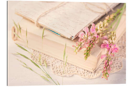 Gallery print Old book and flowers