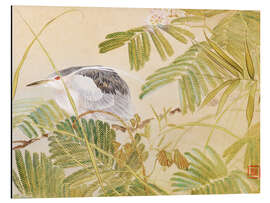 Magnettafel Japanischer Mimosenbaum, Nachtreiher mit schwarzer Krone