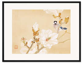 Gerahmter Kunstdruck Weiße Magnolie, Javasperling