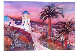 Magnettafel Weisse Kirche auf Ios, Griechenland