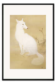 Gerahmter Kunstdruck Weißer Fuchs