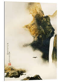 Gallery Print Landschaft mit Wasserfall und Vogel