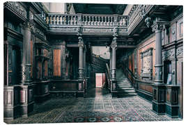 Canvas print Woodwork in an abandoned Romanian castle