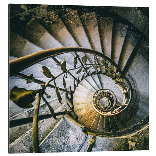 Gallery print Spiral stairacse in a derelict hotel