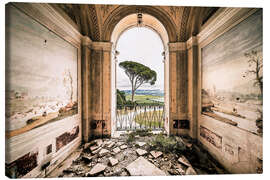 Canvas print View from a derelict villa in Italy