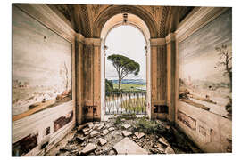 Magnettafel Blick von einer verlassenen Villa in Italien