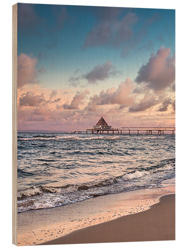 Wood print Heringsdorf Insel Usedom and the pier