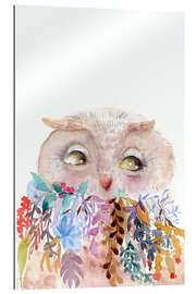 Gallery print Owl with flowers