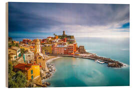 Holzbild Vernazza in Italien