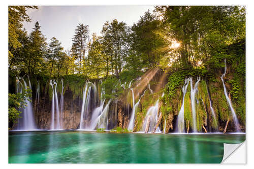 Selvklebende plakat Plitvice Lakes