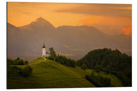 Aluminiumsbilde St. Primoz chapel at sunset