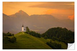 Wall sticker St. Primoz chapel at sunset