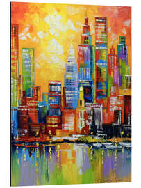 Magnettafel New Yorks leuchtende Skyline