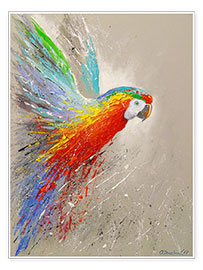 Poster  Parrot in flight - Olha Darchuk