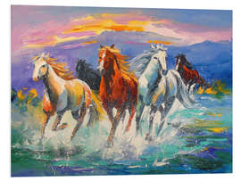 Foam board print A herd of horses