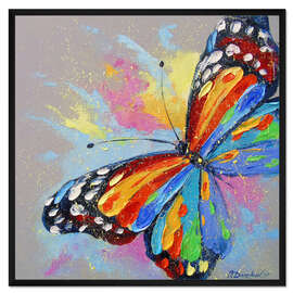 Gerahmter Kunstdruck Schmetterling im Flug