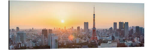 Aluminium print Tokyo skyline at sunset