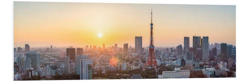 Hartschaumbild Tokyo Skyline bei Sonnenuntergang