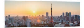 Stampa su PVC Tokyo skyline al tramonto