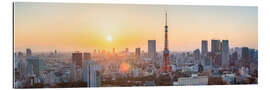 Tableau en plexi-alu Toits de Tokyo au coucher du soleil