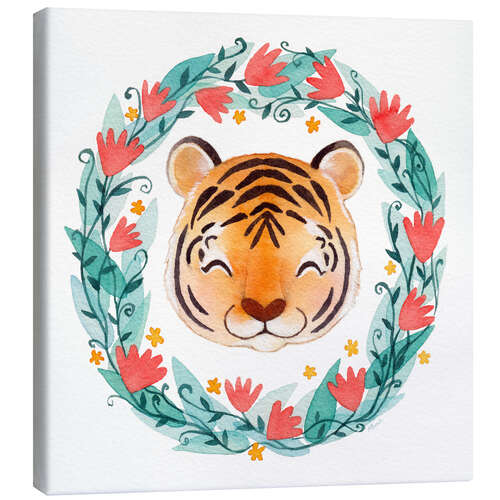 Canvas print Baby tiger garland