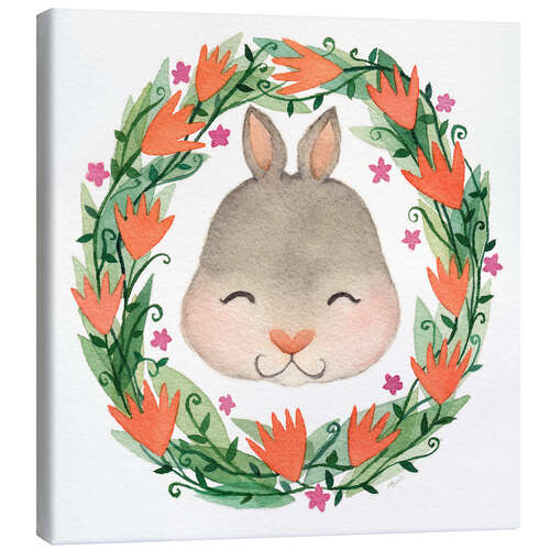 Canvas print Baby bunny garland