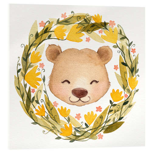 Acrylic print Baby bear garland