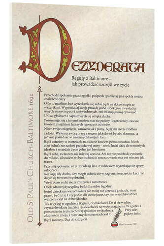 Acrylic print Desiderata (Polish) I