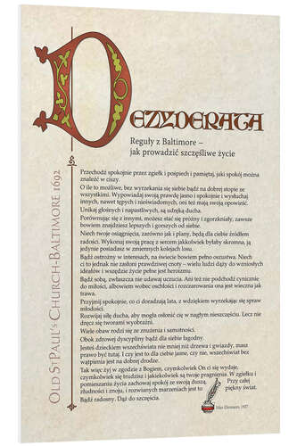 Foam board print Desiderata (Polish) I