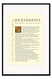 Gerahmter Kunstdruck Desiderata (Polnisch) II