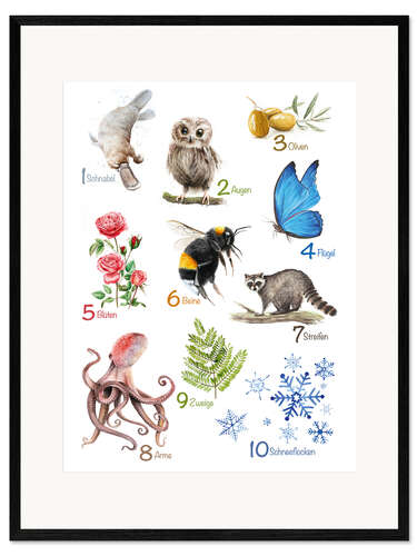 Framed art print Numbers (German)