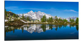 Quadro em alumínio Idílio do Lago de montanha nos Alpes italianos