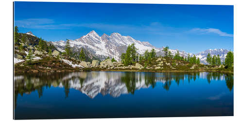 Galleritryck Mountain lake idyll in the Italian Alps