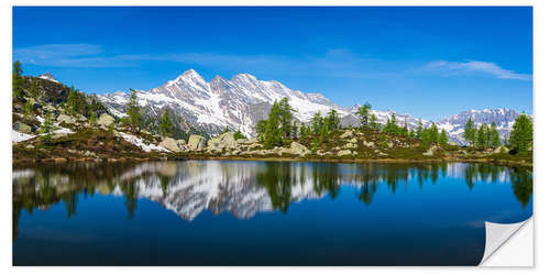 Wall sticker Mountain lake idyll in the Italian Alps