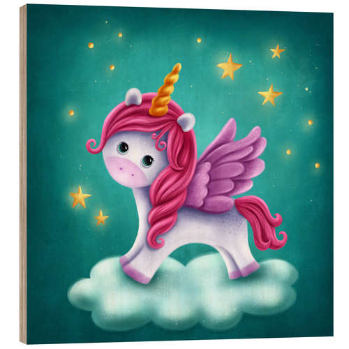 Hout print Baby unicorn