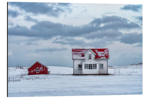 Aluminium print The house in the snow