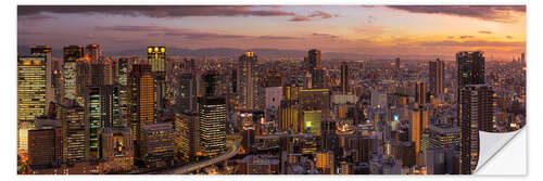 Naklejka na ścianę Osaka in the evening