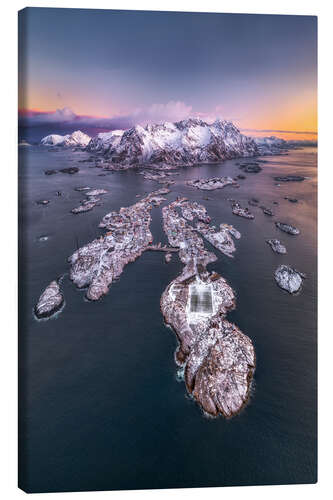 Canvas print Henningsvaer in the morning light