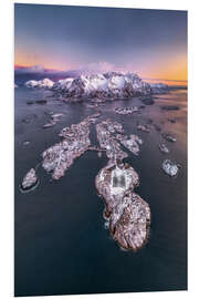 Foam board print Henningsvaer in the morning light