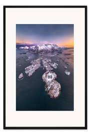 Gerahmter Kunstdruck Henningsvaer im Morgenlicht