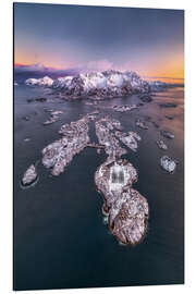 Magnettafel Henningsvaer im Morgenlicht