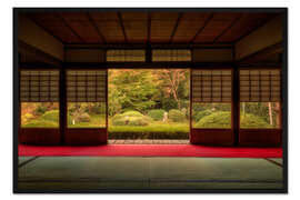 Gerahmter Kunstdruck Ausblick in den Tempelgarten