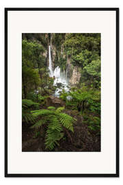 Gerahmter Kunstdruck Farne und Wasserfälle