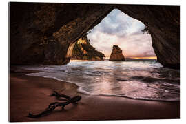 Tableau en verre acrylique Cathedral Cove, Nouvelle-Zélande