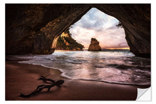 Wandsticker Cathedral Cove, Neuseeland