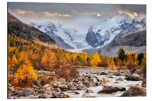 Aluminium print At the glacier river