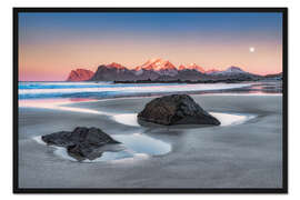 Gerahmter Kunstdruck Zen am Strand