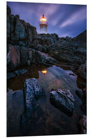 Foam board print Light on the cliffs