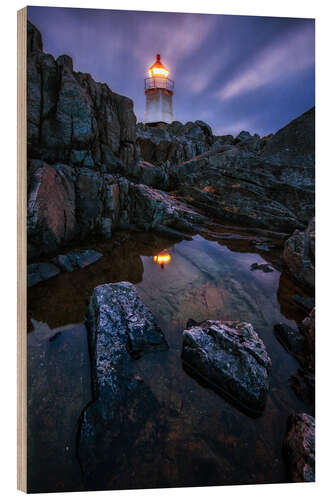 Tableau en bois Lumière sur les falaises